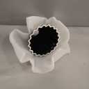 Ceramic Coffee Dripper Pour Over Coffee Maker with Wood Stand Elegant Flower Shape Filter (black)