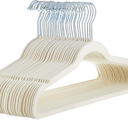 Amazon Basics Slim Velvet Non-Slip Space Saving Suit Clothes Hangers, Closet Organizer, Ivory/Beige, 30-Pack