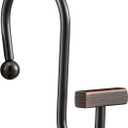 Bronze Shower Curtain Hooks, Rust Proof Shower Curtain Rings for Bathroom, CHICTIE Modern Metal Decorative Shower Hooks Hangers for Shower Curtain Rod, Square T Bar Shape Set of 12