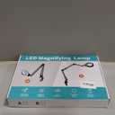 HITTI 12X Extra Long Magnifying Glass with Light, Upgrade Infinite Color and Brightness LED Desk Lamp with Clamp, Hands Free 3 Section Magnifier Light and Stand for Workbench Crafts Reading Painting