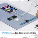 4-in-2 Multi Charging Cable for Apple Watch Charger/iPhone/Galaxy Charger | Travel Essentials,Type C/Lightning/iWatch/Micro Charging Cable for Phone/iWatch Ultra/10-2/Airpods[1.5M]-Green