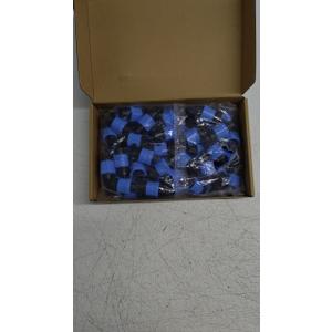Frienda 50 Pcs Drip Irrigation Kit, 1/4" Barb for 5/8" Drip Tape, Twist Locks, Blue PP Plastic, Suitable for Gardens, Landscaping