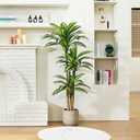 Artificial Plants, 5 ft Dracaena Tree Faux Plants Indoor Outdoor Decor Fake Tree in Pot Slik Plants for Home Decor Office Living Room Porch Patio Perfect Housewarming Gift