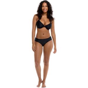 Body Glove Women's Smoothies Nuevo Contempo Solid Full Coverage Bikini Bottom Swimsuit (Large, Black)