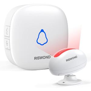 Wireless Motion Sensor Door Chime: Business Entry Doorbell Indoor Motion Detector Buzzer (500Ft Range, 32 Tunes, 5 Level Volume) Store Entrance Alert Bell Bed Alarm for Elderly Dementia Patients