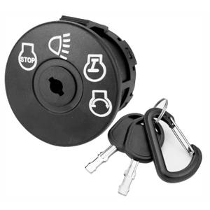 4 x Ignition Switch with Key 4-Position 7-Terminals Compatible with Husqvarna CraftsMan John Deere MTD Murray Riding Lawn Mower 175566 175442 163968 532175566 925-1741 GY20074 94762 Black