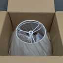 Small Lamp Shades Set of 2, Beige with Silver Thread Lamp Shade, 5.5" Top x 10" Bottom x 6.6" High, Glitter Linen Lamp Shades for Table Lamps Bedside Lamps, Spider, Bulb Clip Adapters Included