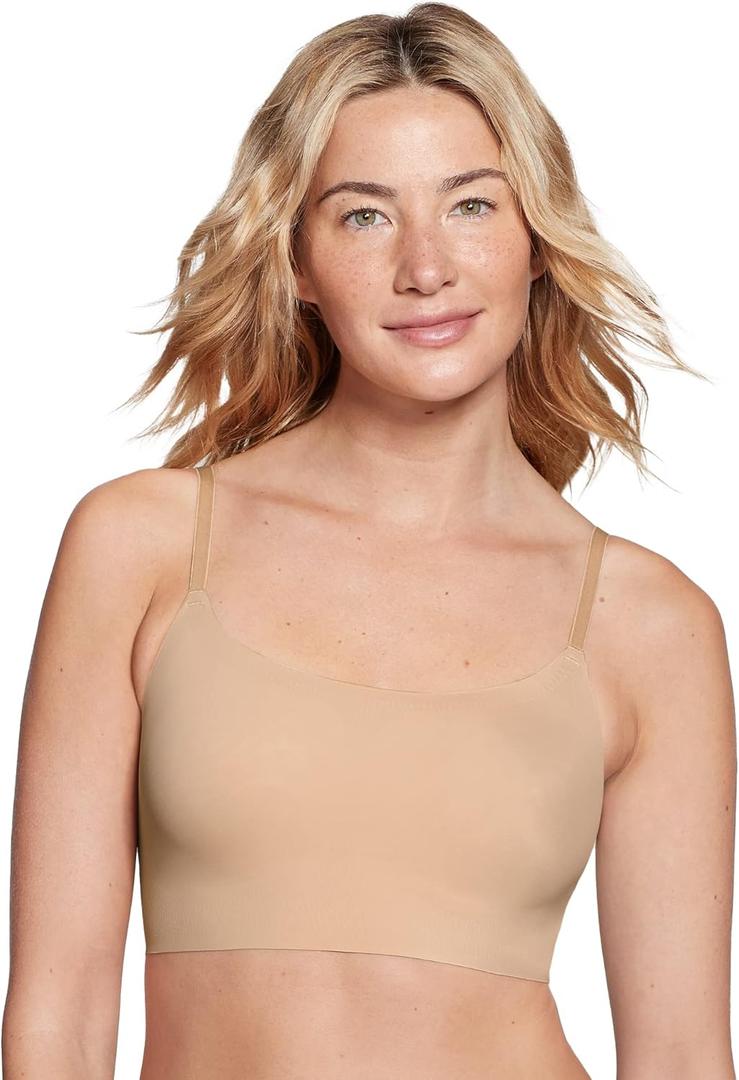 True & Co Women's Skinny Strap Ballet Bralette (Medium, Bare)