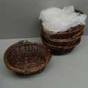 Barydat Small Wicker Basket with Handle Flower Girl Baskets Oval Willow Woven Braided Gift Basket for Weddings Picnic Baby Shower Home Garden Decor(6 Pcs,Brown,9" x 7" x 4")