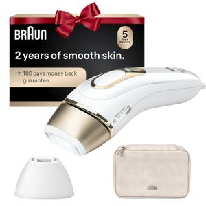 Braun IPL, SilkExpert Pro 5, IPL Hair Removal for Women and Men, Permanent Laser Hair Reduction At-Home, 2 Heads, Pouch, IPL5137
