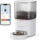 WOPET Automatic Cat Feeder, 5G WiFi Smart Pet Feeder for Dogs and Cats with APP Control, Low Food Sensor, 10s Voice Recorder, Up to 10 Meals Daily, Dual Power Supply, Timed Dog Food Dispenser (White)
