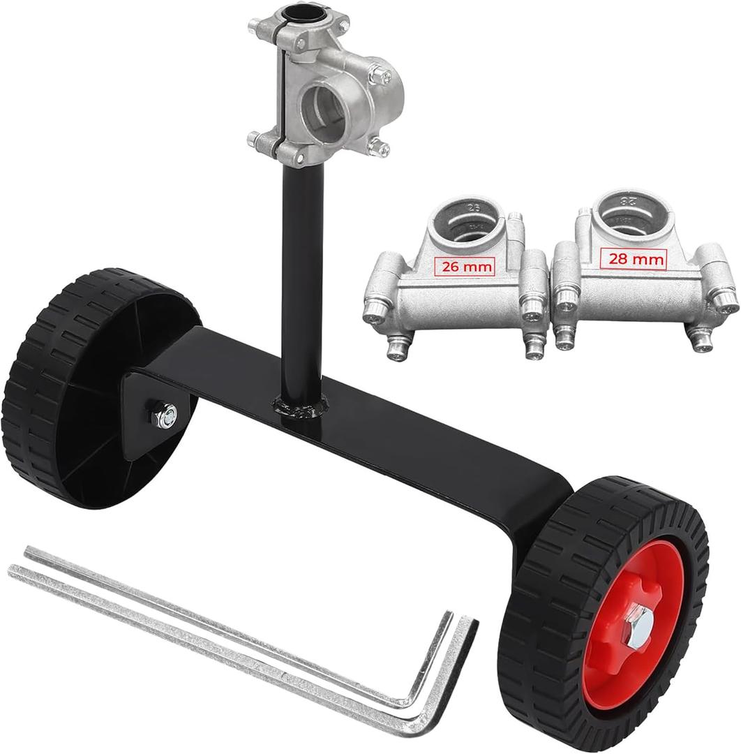 Universal String Trimmer Wheel Attachment  Fits 26mm & 28mm Shafts, Wheels for Weed Eater & Weed Wacker, Easy Support for String Trimmer