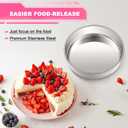 EWFEN 8 Inch Cake Pan Set of 2, Stainless Steel Round Layer Cake Baking Pans Tins, Non-Toxic & Healthy, Leak-proof & Easy Clean & Dishwasher Safe