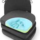 SUNROX Gel Memory Foam Chair Cushions, FadeShield Water-, Stain-Resistant Durable Reversible Seat Cushion Pads with Ties for Indoor/Outdoor Kitchen Dining Office 17"x16" Set of 4, Midnight