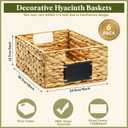 Nitial Wicker Storage Baskets Set of 6, 16 x 12 x 5 Inch, Natural