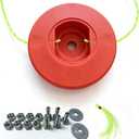 Weed Eater Head,Universal String Trimmer Head Replacement Weed Wacker Head for STIHL FS,Husqvarna 300/500,Echo SRM,DEWALT Troy-Bilt Includes Adapter Kit 12 pcs 0.65 FT-0.095" Trimmer Line (Orange)
