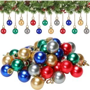 Kathfly Mini Multicolor Christmas Ball Ornaments Small Vintage Ball Ornaments for Christmas Tree Plastic Decoration for Seasonal Decor Party Holiday Indoor Wedding Decor, 0.6 Inch(80 Pcs)