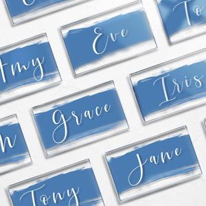 UNIQOOO Clear Acrylic Place Cards for Wedding, 100pcs Blank Rectangle Escort Acrylic Plates - Perfect for Dinner Parties, Table Numbers, Guest Name, Food Signs and Special Event Decoration, 3 1/2 x 2
