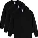 Hanes Boys ComfortSoft Long-Sleeve T-Shirt Pack, Cotton Tees for Boys, 3-Pack (X-Small 4-5, Black)