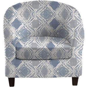 CRFATOP 2 Piece Club Chair Slipcover Stretch Barrel Chair Covers Printed Tub Chair Slipcovers Soft Armchair Covers Removable Furniture Protector Arm Chair Cover for Living Room,16 (Color A05)