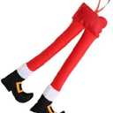 Opuweiy Car Christmas Elf Decoration, Hanging Santa Legs, Christmas Car Accessories (Red)