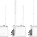 SetSail Toilet Brush Set, 3 Pack with Holder, White