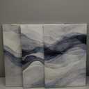 IAFWZX Framed Blue Gray Abstract Wall Art, Modern Minimalist Waves Wall Decor, Neutral Watercolor Line Canvas Paintings, Navy Blue Watercolor Poster Prints for Bedroom Living Room Office 16"x24"x3