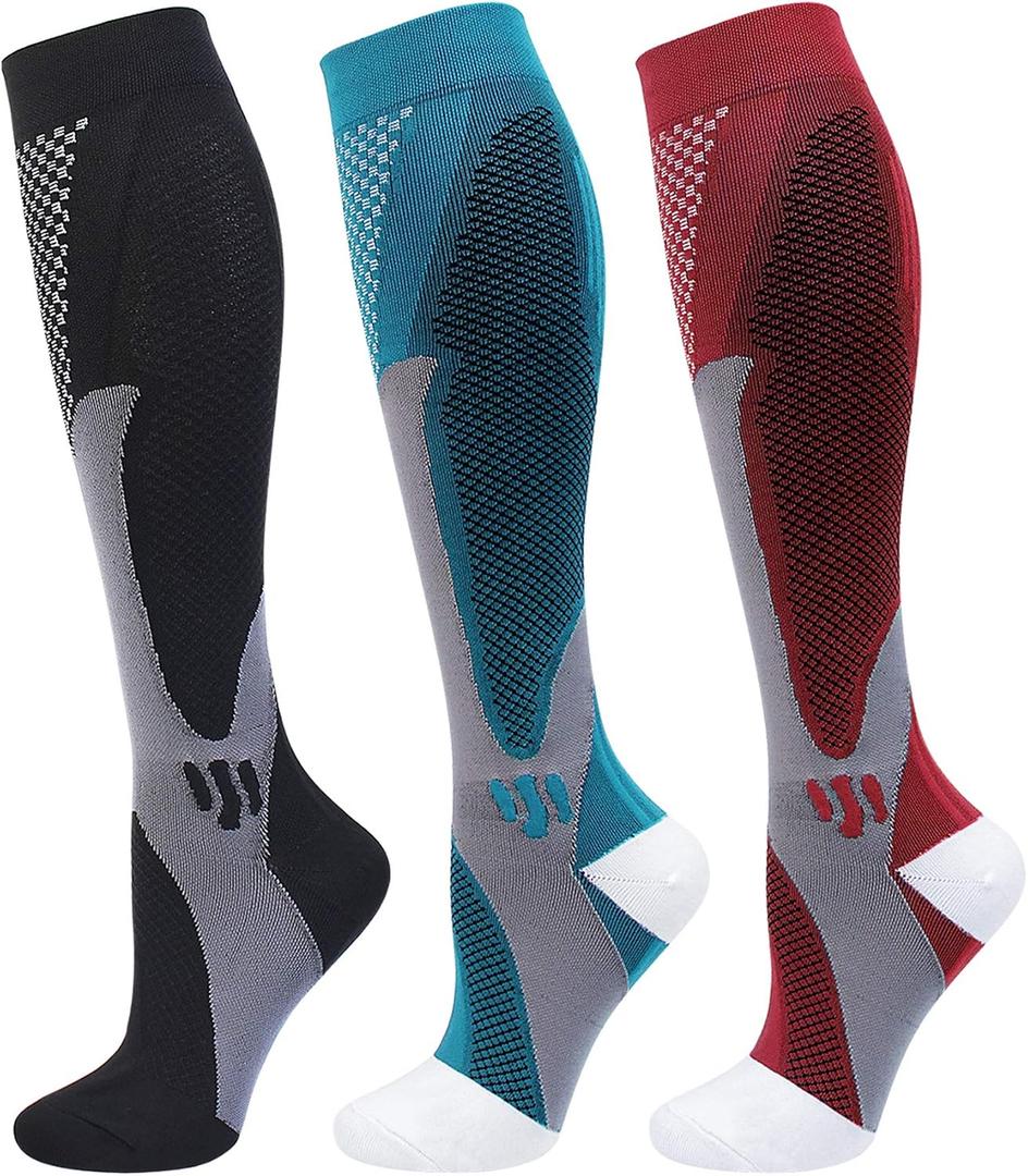 HYRIXDIRECT Compression Socks for Women Wide Calf 20-30 mmHg Plus Size Compression Stockings Knee High Socks for Men