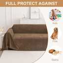 Smiry Couch Cover for Dogs, Washable Chenille Sofa Covers for 3 Cushion Couch, Soft Sofa Slipcover for Pets, Thick Sectional Furniture Protector with Tassels (Chocolate, 71x91 Inch)