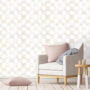 Watercolor Checkerboard Peel and Stick Wallpaper 15.75"x118" Checkered Beige and White Contact Paper Self Adhesive Boho Removable Decorative Wallpaper for Bedroom Bathroom Cabinet