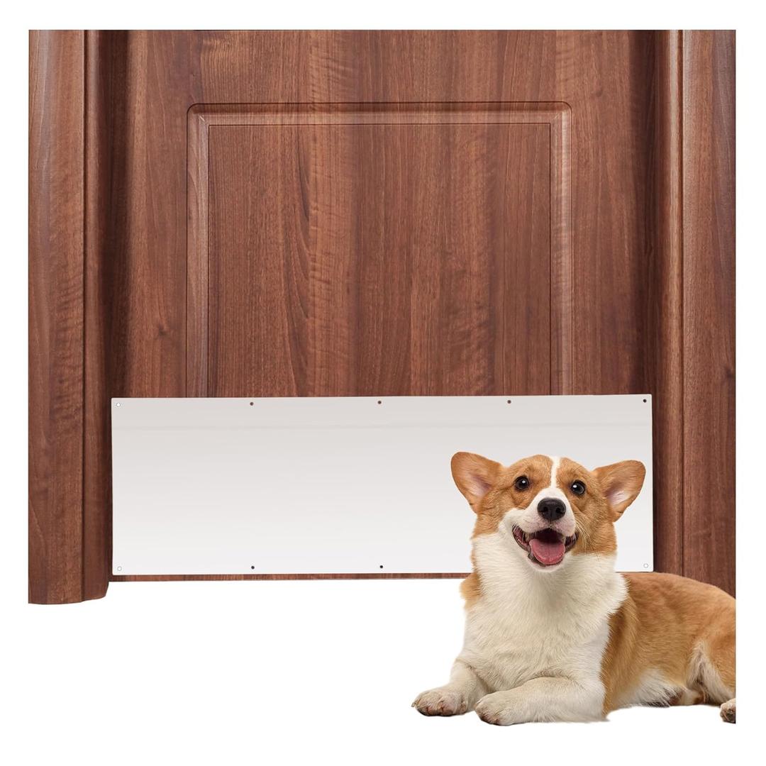 KUAFU 12"" x 34"" Door Kickplate 304 Stainless Steel Silvery Easy-to-Clean Robust Protection for Indoor Outdoor, BL3101