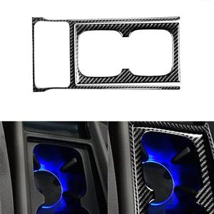 TEAMWILL Black Carbon Fiber Watercup Panel Trim Cover Decor for Honda Civic 8th 2006-2011