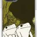 Retro Frogs Case for iPhone 13 Pro Max,Aesthetic Animals Pattern,Unique Cool TPU Bumper Case Compatible with iPhone 13 Pro Max