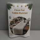 Table Runner,Christmas Fur Table Runner for Party Birthday Friendsgiving Wedding Dinning White Fur Runner,Faux Fur Runner for Table(White,12x35.4 Inch)