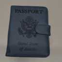 Airtag Passport Holder Cover Wallet Travel Essentials Leather Rfid Blocking Case Vacation Luggage Must Haves Travel Accessories for Men Women (117#Blue)