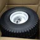 RONPOW 15x6.00-6nhs Lawn Mower Tires and Wheels, Riding Lawn Mower and Garden Tractor Front Pneumatic Tire Replacement Assembly, Easy to Install, 500Lbs Load, 3" Offset Hub, 3/4" Bearing, 2Pack White