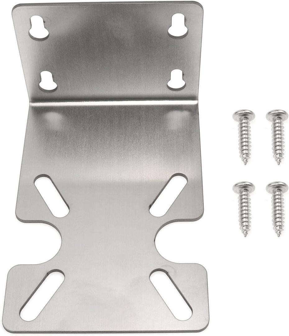 Stainless steel 10"" and 20"" Water Filter Housing bracket Metal Housing Fixed Bracket water filter mounting bracket Water filter plate with screws -1pcs, Silver