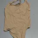 SUUKSESS Women Sexy Backless Thong Bodysuits Scoop Neck Sleeveless Basic Cami Body Suit Top (Nude, S)