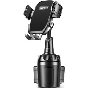 TOPGO Car Phone Mount, Cup Phone Holder for Car [Secure & Stable] Cup Phone Holder Cell Phone Automobile Cradle for iPhone 16 and More Smart Phone -Black