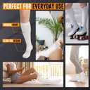 Doc Miller TED Hose Knee High Anti Embolism Stockings for Women & Men, Hospital Style Surgical Stockings, Plus Size White Compression Socks 15-20mmHg, Support Hose with Inspection Hole (M-5XL)