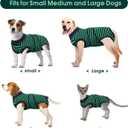 Kuoser Recovery Suit for Dogs Cats After Surgery, Professional Pet Recovery Shirt Dog Abdominal Wounds Bandages, Substitute E-Collar & Cone,Prevent Licking Dog Onesies Pet Surgery Recovery Suit (Green, S)