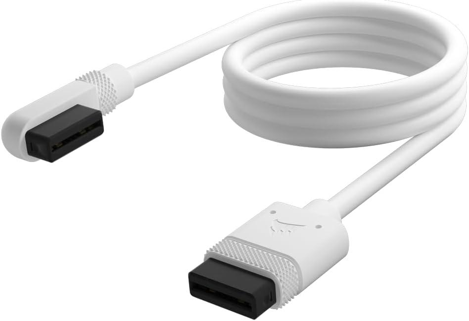 Corsair iCUE Link Slim Cable - 600mm Straight/Slim 90 - White