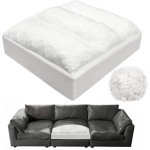 JZHLLA Replacement Couch Cushion 24"X 27"X 6"-7" Top Layer Shredded Foam and 30d Solid High-Density Sponge Sofa Cushions Replacement Insert Soft Supportive Sofa Seat Cushion