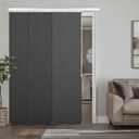 Adjustable Panel Track Blinds Manual Blackout Vertical Blinds for Sliding Door (Blackout - Dark Grey, 74" W x 96" H)