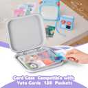 Card case for Player Cards with 120 Pockets, Card Holder with 15 Removable Sleeves, Suitable for any card carrying case of the same size (Purple)