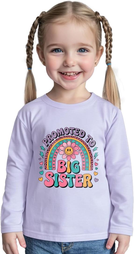 Big Sister Gifts for Girls Shirts Promoted to Big Sister Announcement Shirt Toddler T-Shirt 7-8 Years