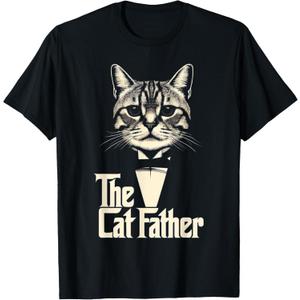 Cat Lover Gifts Funny The CatFather Mens Cat Dad T-Shirt
