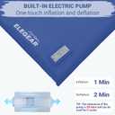 Elegear CumbreX Self Inflating Sleeping Pad, Built-in Electric Pump 3.15" Ultra-Thick Memory Foam Camping Mattress Pad with Pillow Double Sleeping Pad for Camping R-value 9.5 Foam Camp Pad for Travel, Dark Blue, Full