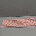 EWEADN GX710S Backlit Computer Keyboards, Wired USB Keyboard with White Backlit, Metal Panel, Plug and Play, Pudding Keycaps Full Size Quite Computer Keyboard for Win/PC/Laptop-Pink