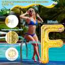 Sumind 14 Pcs Class of 2026 Pool Float Decorations, 30 x 40 in Extra Large Inflatable Letters, Glitter Prom Party Decor with Grad Cap & Ball for Grad Pool Party, Photo Props, Graduation Games (Gold)